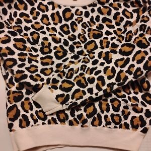 Divided Leopard Print V-Neck Sweater - Black, Brown, Cream